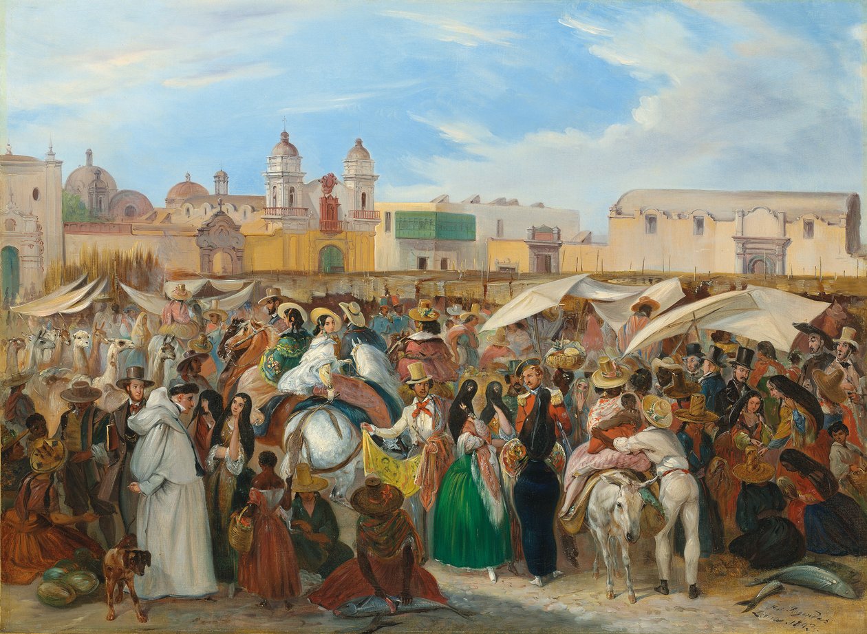 The Independencia Market, Lima by Johann Moritz Rugendas