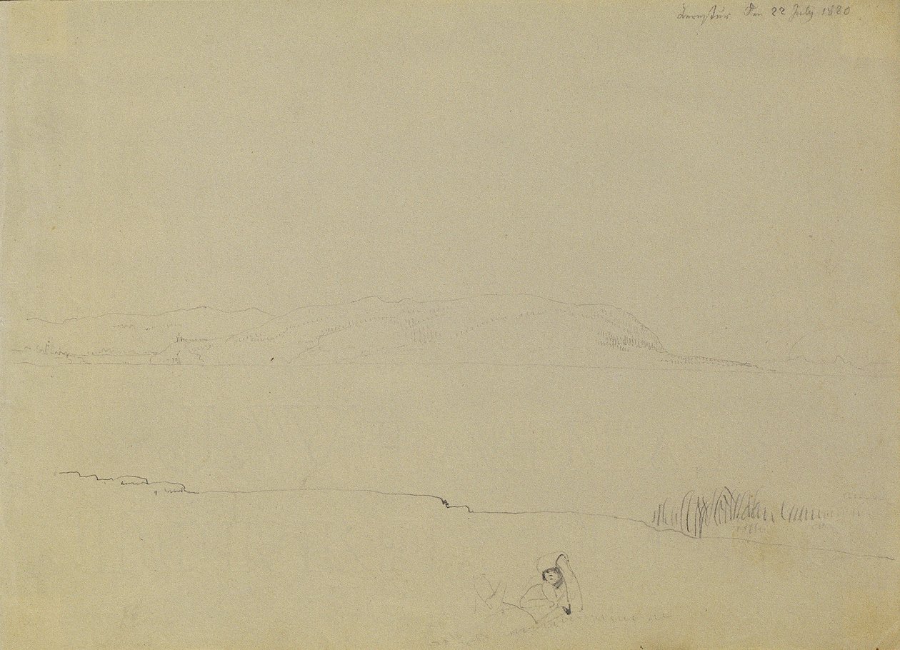 Landscape Sketch from Lake Balaton by Johann Peter Krafft