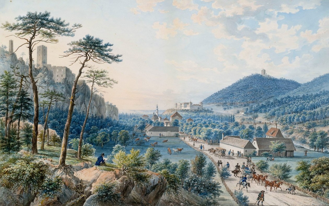 View of the Weilburg Palace at Baden near Vienna by Johann Raulino