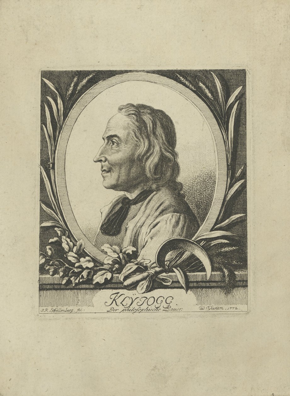 Portrait of Jakob Kleinjogg Gujer by Johann Rudolf Schellenberg