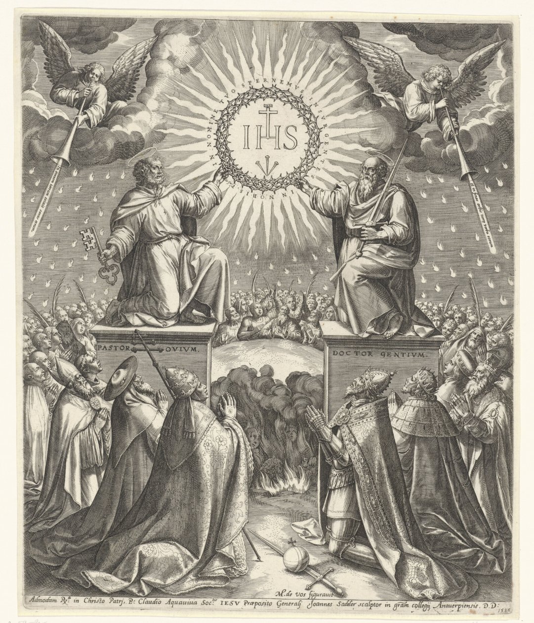 Adoration of the Monogram of Christ by Johann Sadeler (I)