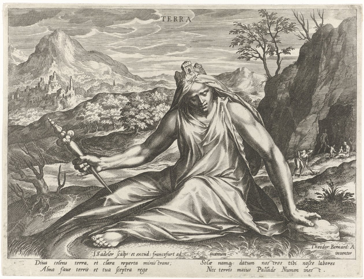 Earth Personified by the Goddess Cybele (The Four Elements as Mythological Figures) by Johann Sadeler (I)