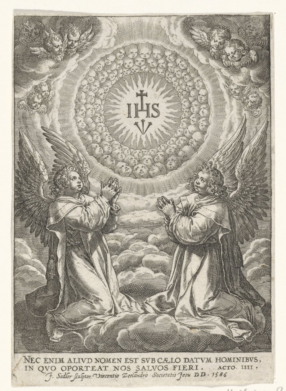 Angels Adoring the Monogram of Christ by Johann Sadeler (I)