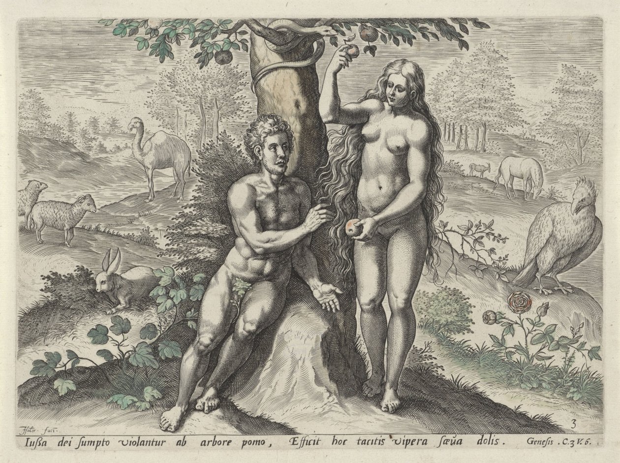 Eve Tempts Adam by Johann Sadeler (I)