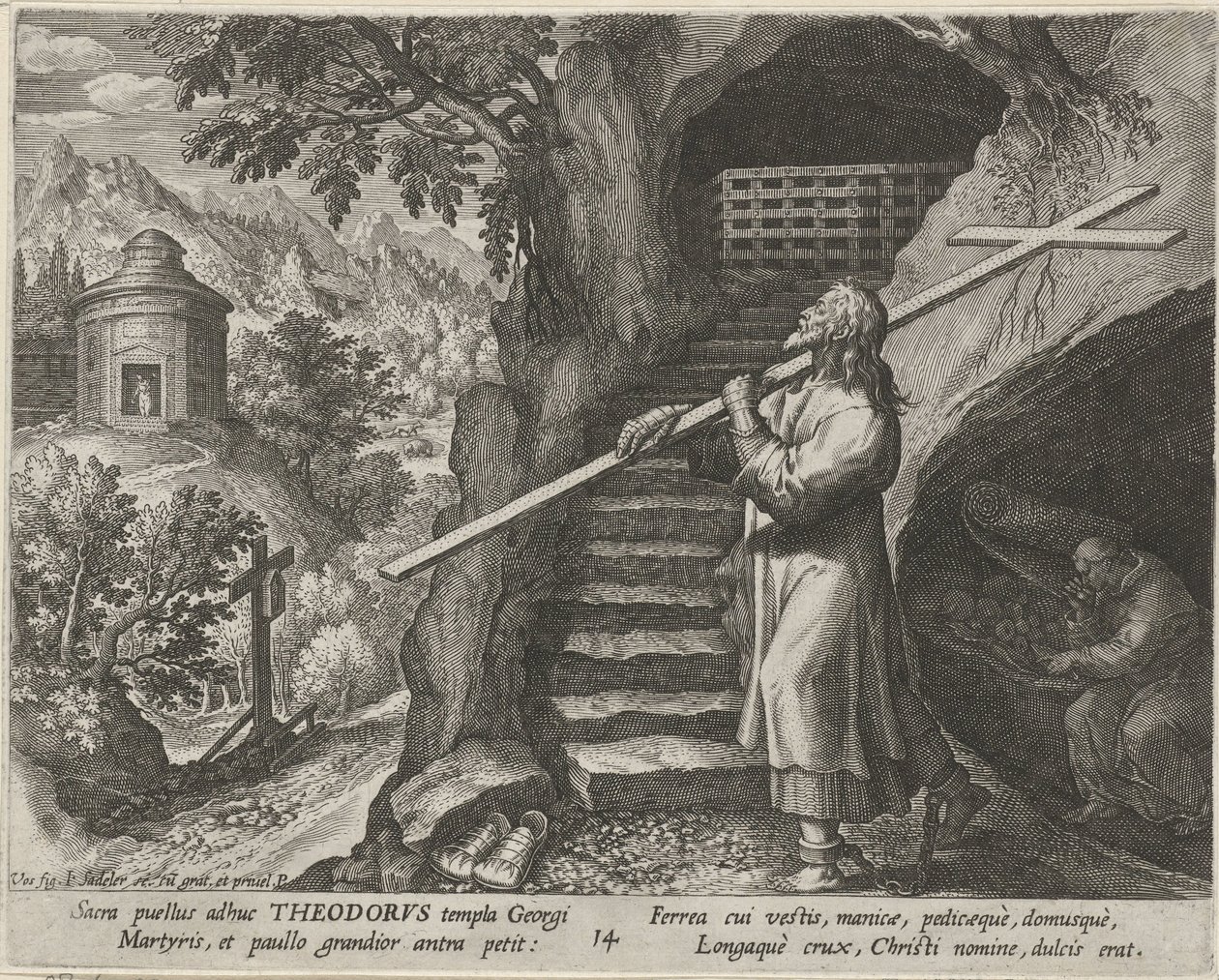 Saint Theodorus Tiro as a Hermit by Johann Sadeler (I)
