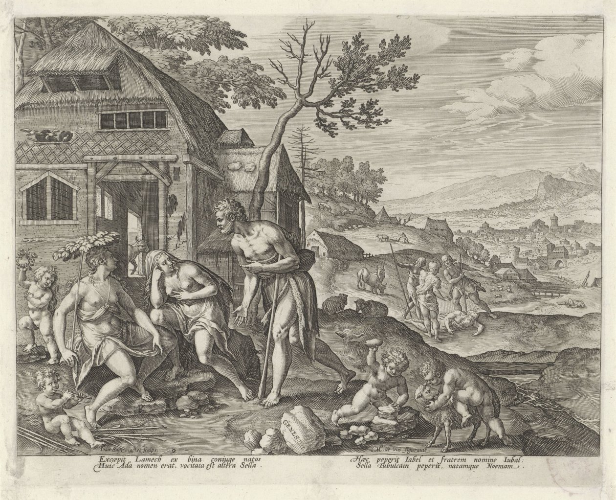 Lamech and His Two Wives (Knowledge of Good and Evil) by Johann Sadeler (I)