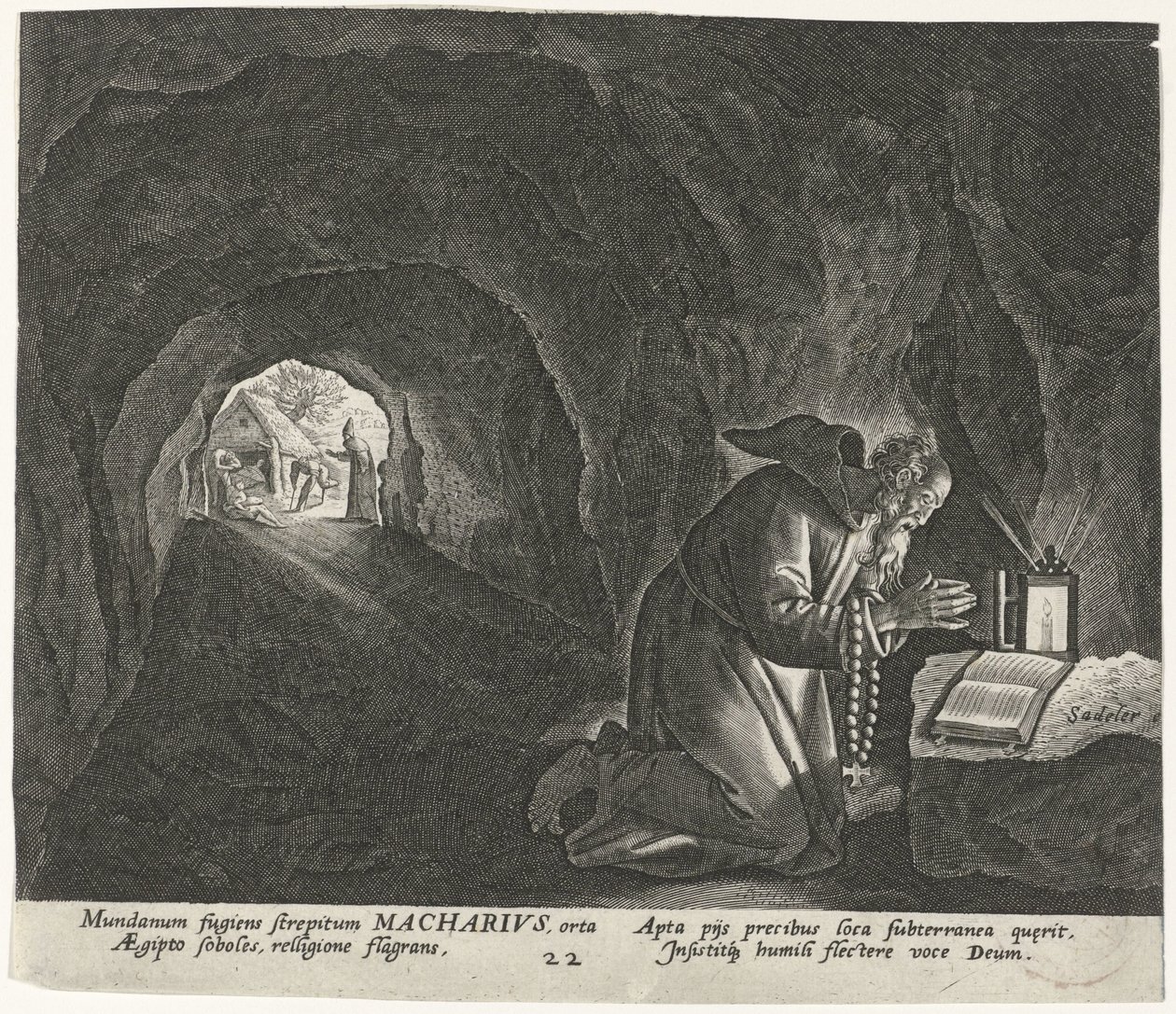 Macarius of Egypt as a Hermit by Johann Sadeler (I)