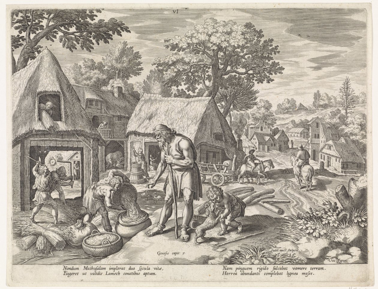 Methuselah and His Children (History of the Family of Seth / On Good and Bad Judgment) (Bonorum et Malorum consensio) by Johann Sadeler (I)