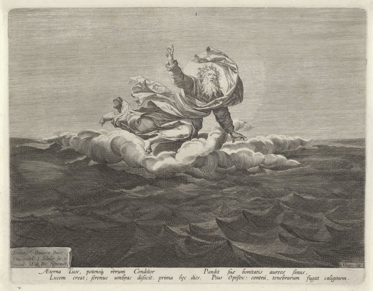 Creation of Light and Darkness (Creation of the World series) by Johann Sadeler (I)
