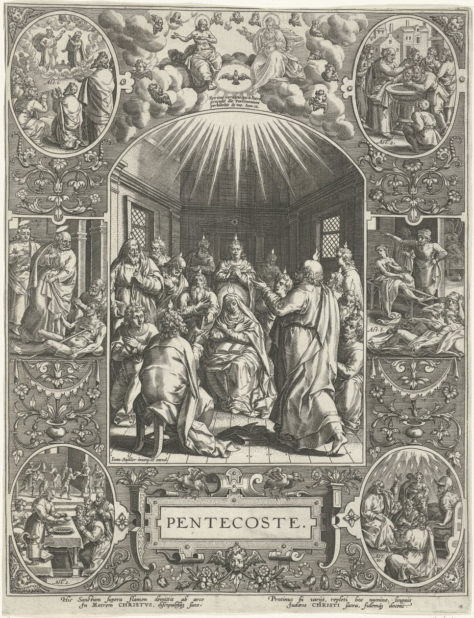 Outpouring of the Holy Spirit: Pentecost (The Four Major Christian Holidays) by Johann Sadeler (I)