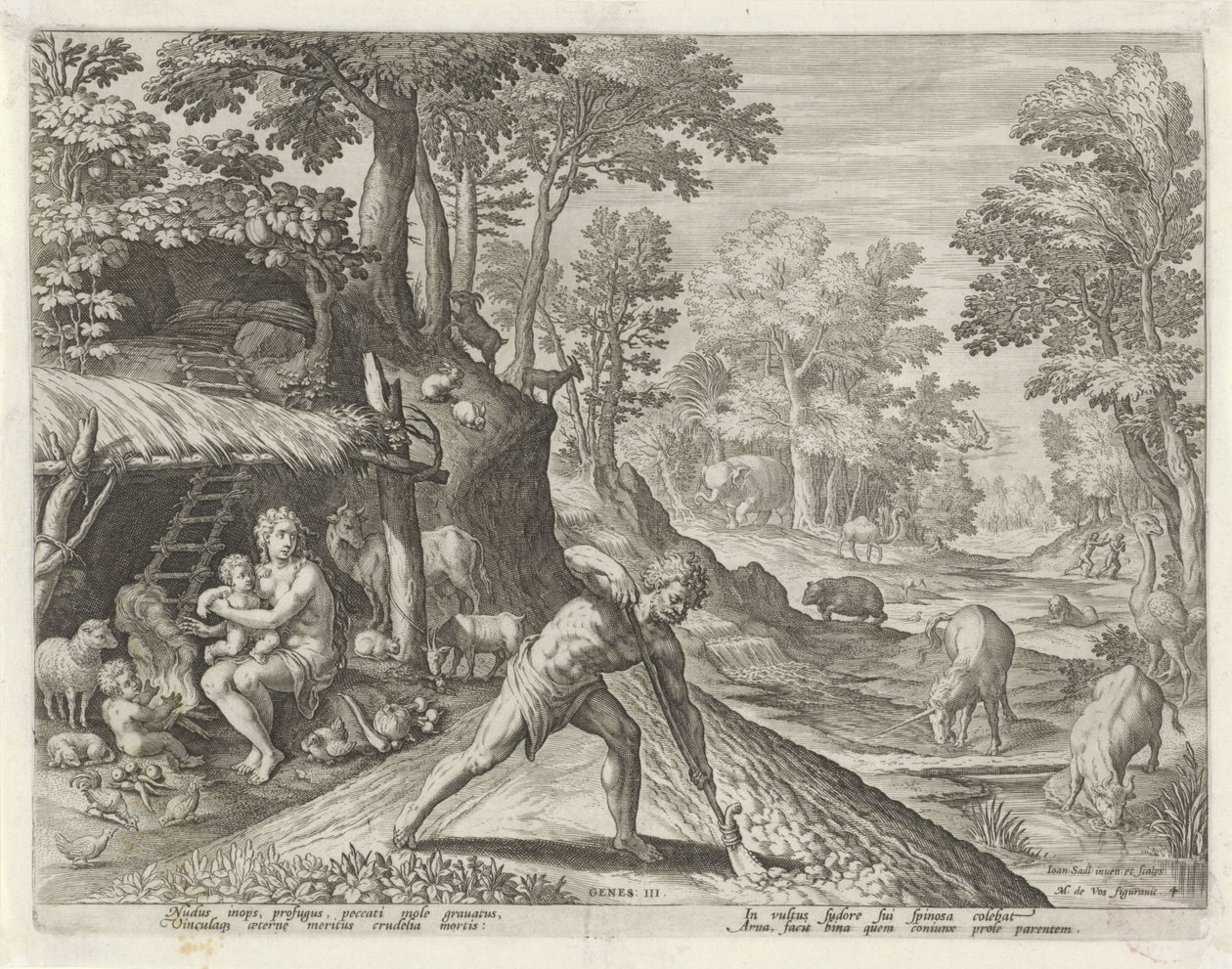 Adam and Eve Working Outside the Earthly Paradise (History of the ...