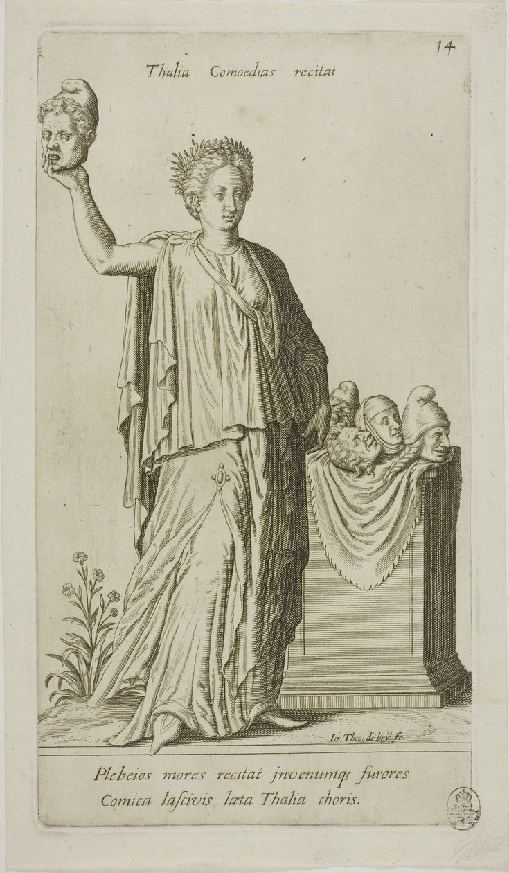 Thalia, Muse of Comedy, plate 14 from Parnassus Biceps by Johann Theodor de Bry