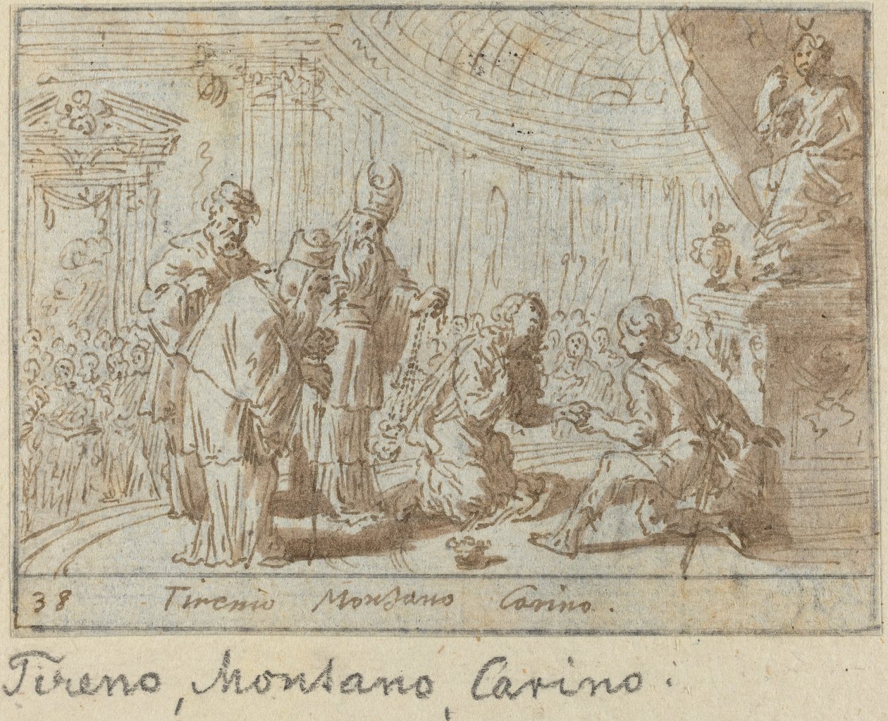 Tirenio, Montano and Carino by Johann Wilhelm Baur