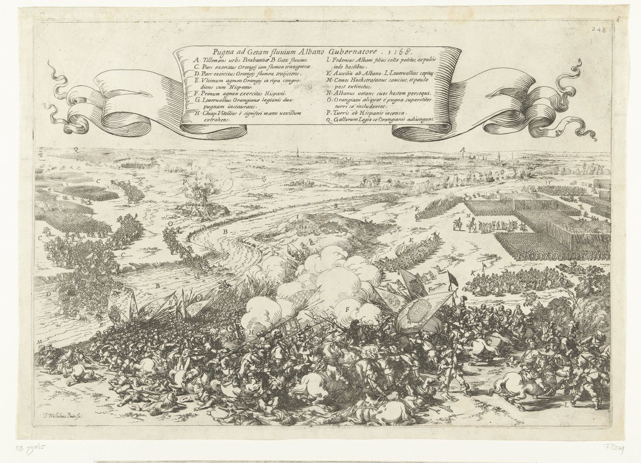 Battle at the River Gete, 1568 (title on object) by Johann Wilhelm Baur
