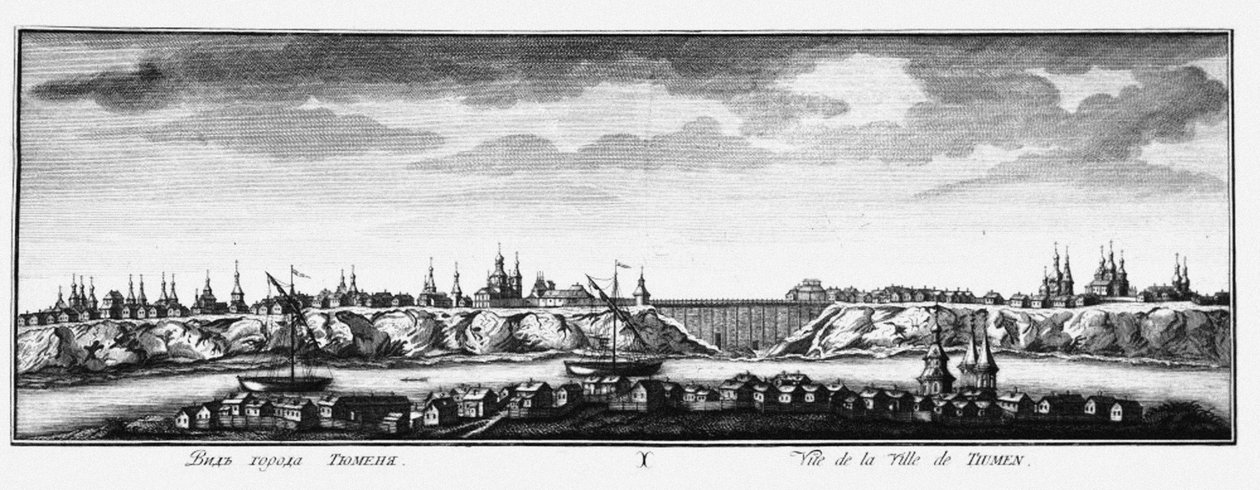 View of Tyumen, ca 1735 by Johann Wilhelm Lürsenius
