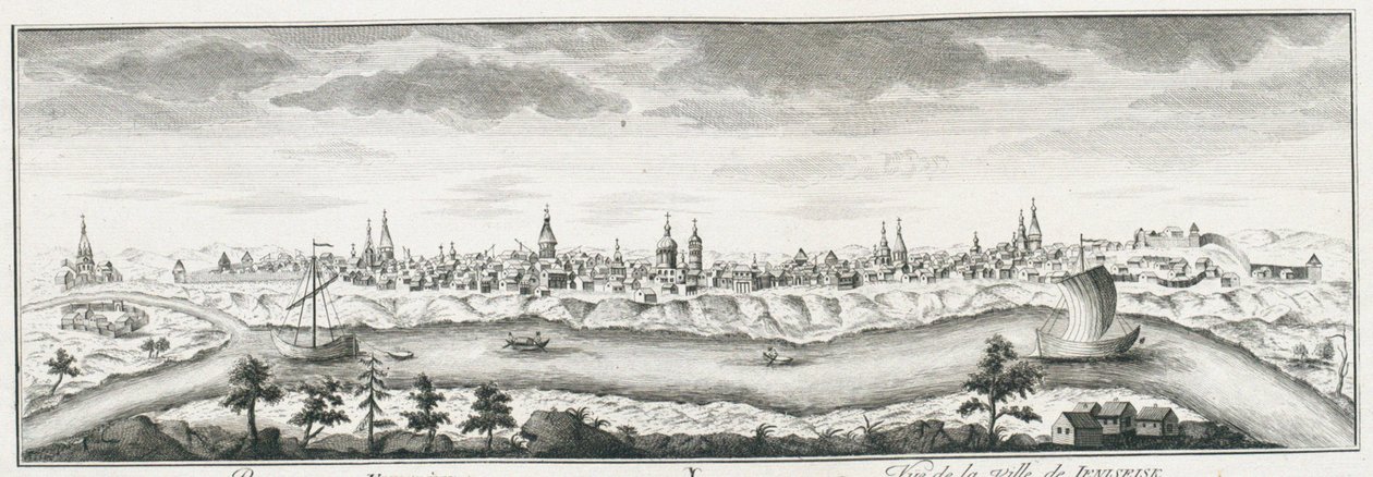 View of Yeniseysk, ca 1735 by Johann Wilhelm Lürsenius
