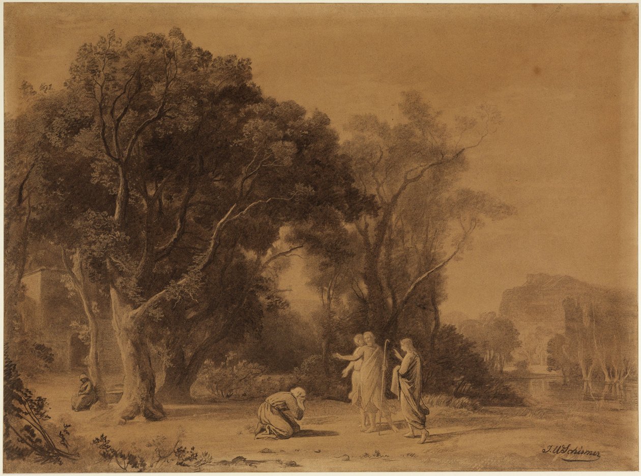 Abraham Receives the Promise of Isaac in the Grove of Mamre (Genesis 15:1ff) by Johann Wilhelm Schirmer
