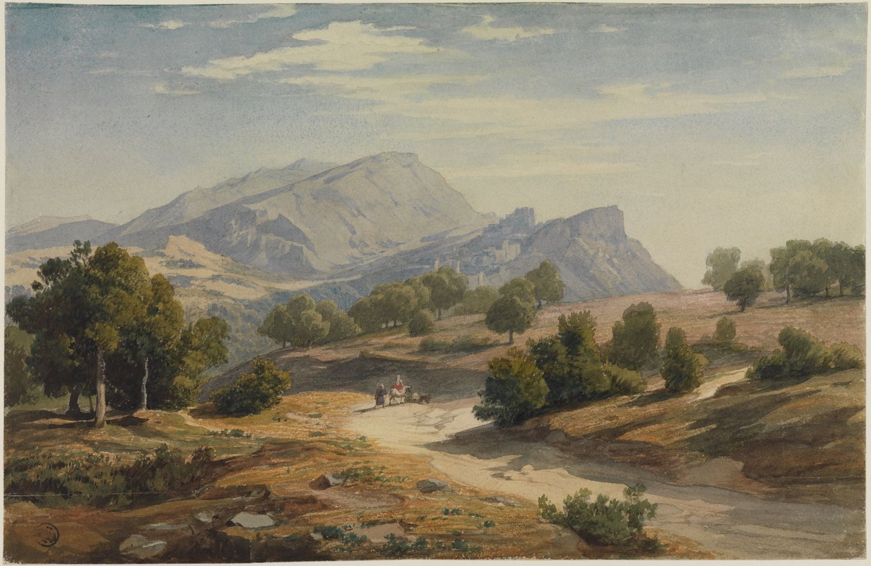View from the East of Rocca Canterano and the Mamelle in the Background by Johann Wilhelm Schirmer
