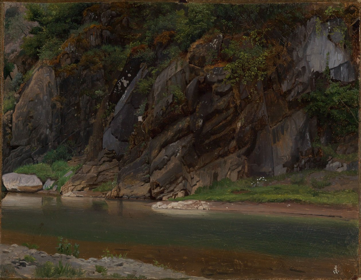 River with Rocky Shore by Johann Wilhelm Schirmer
