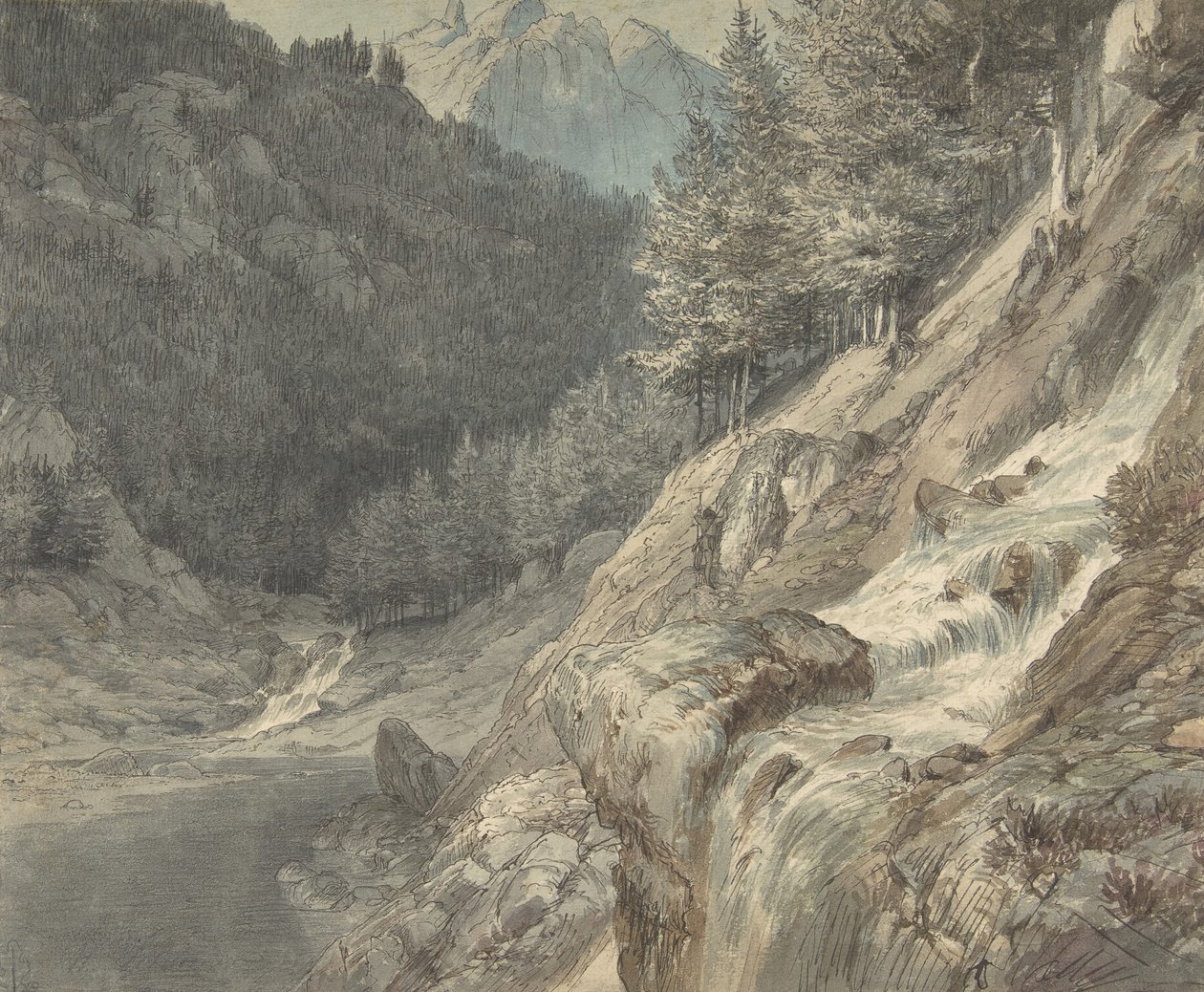 Mountainous Landscape with a River, 1807-63 by Johann Wilhelm Schirmer