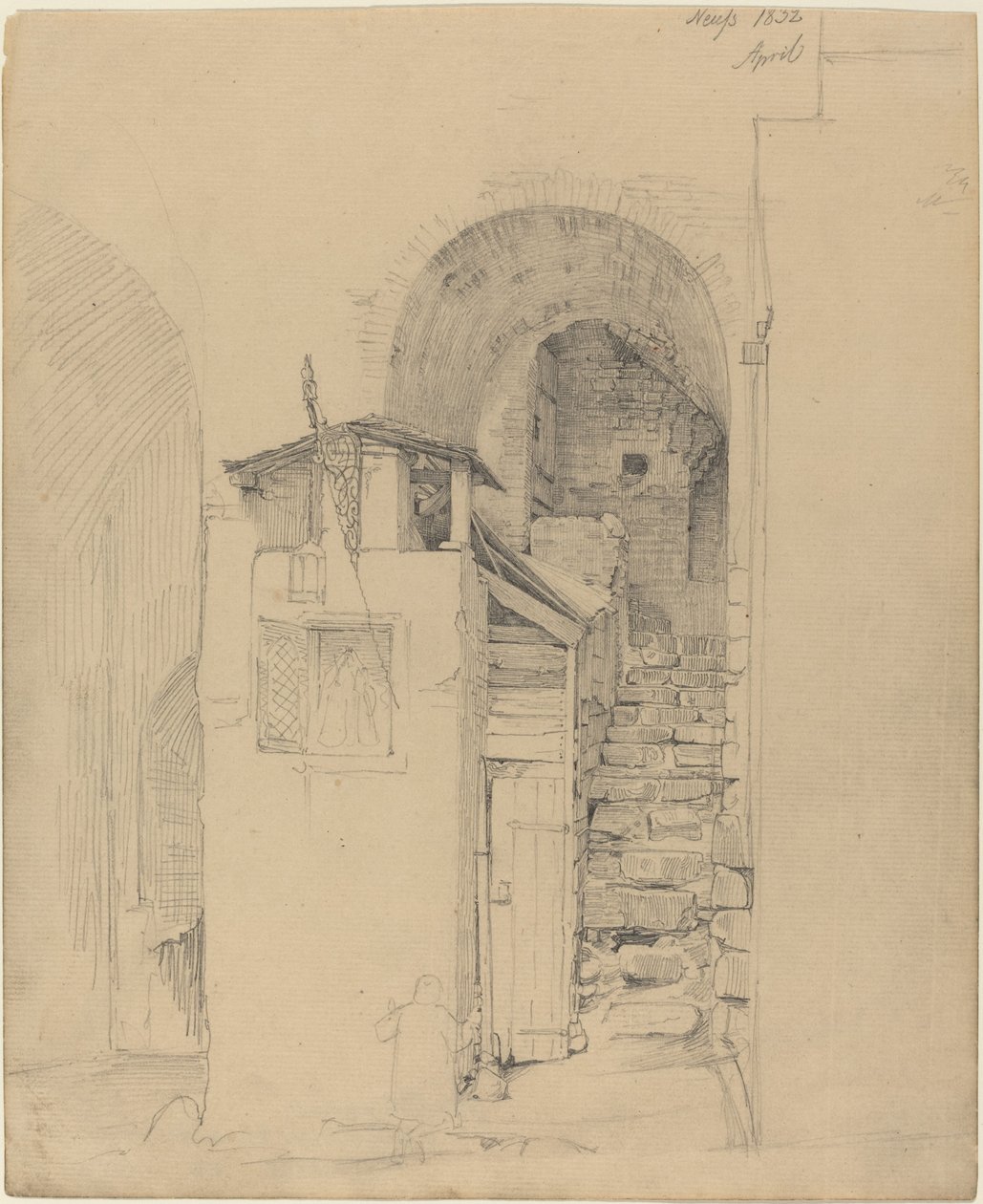 Ruined Stairs at Neuss by Johann Wilhelm Schirmer