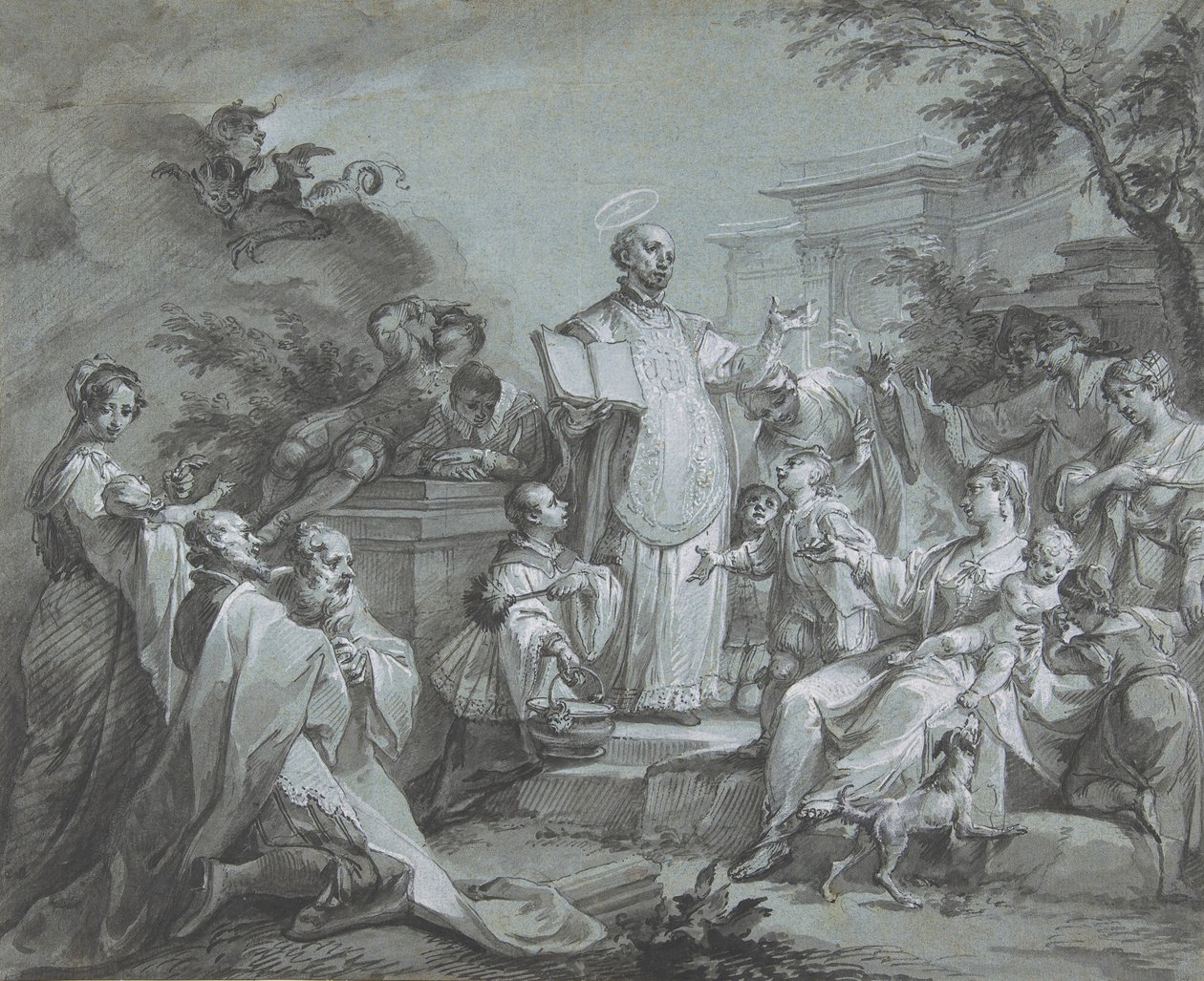 Saint Ignatius of Loyola Preaching by Johann Wolfgang Baumgartner