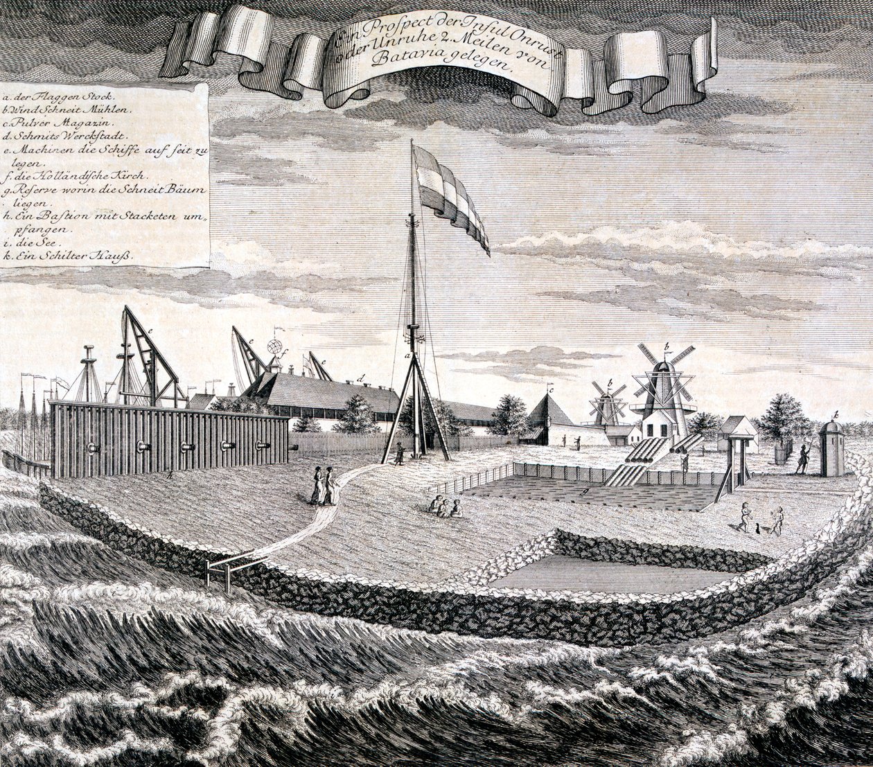 Dutch East India Company Wood or Saw Mill on the Island Two Miles from Batavia by Johann Wolfgang Heydt