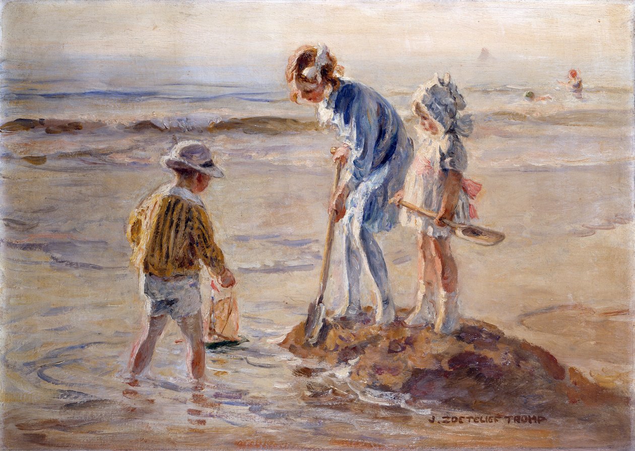 Playing on the Katwijk Beach by Johann Zoetelief Tromp