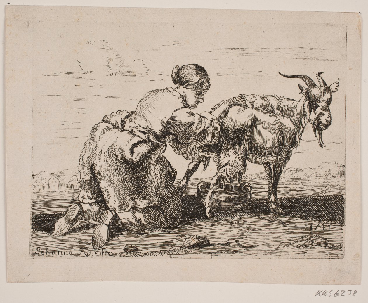 A Girl Milking a Goat by Johanna Fosie