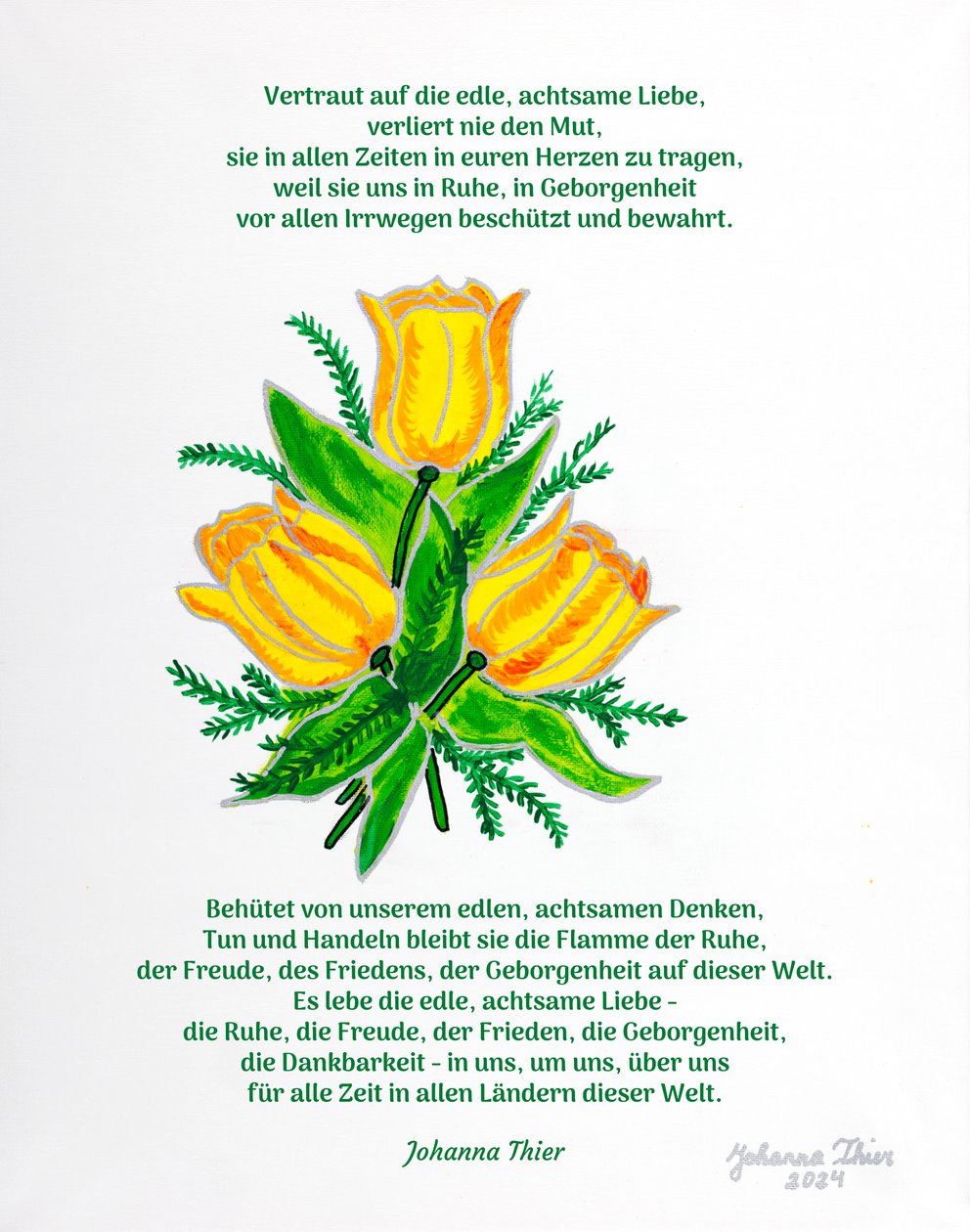 The Rosental Tulip Bouquet for Calm, Joy, Peace, Security and Gratitude by Johanna Thier