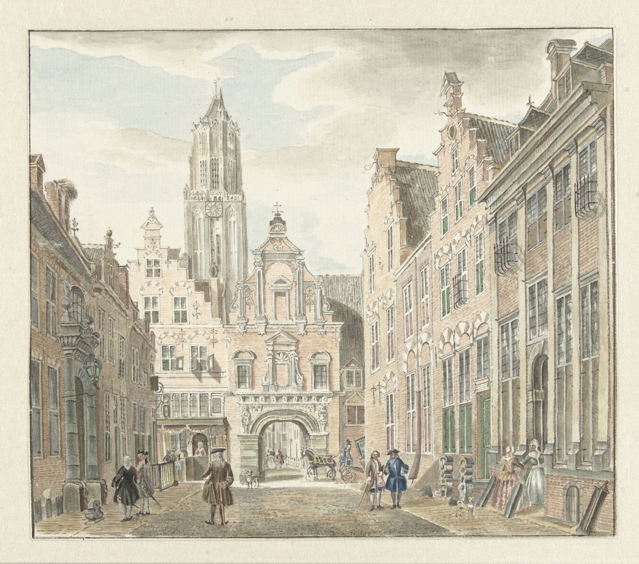 Nieuwstraat in Utrecht with View of the Dom Tower by Johanna de Bruyn