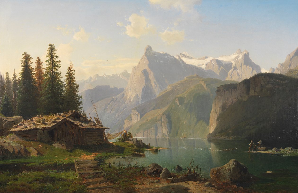 On Lake Lucerne by Johannes Bartolomaus Duntze