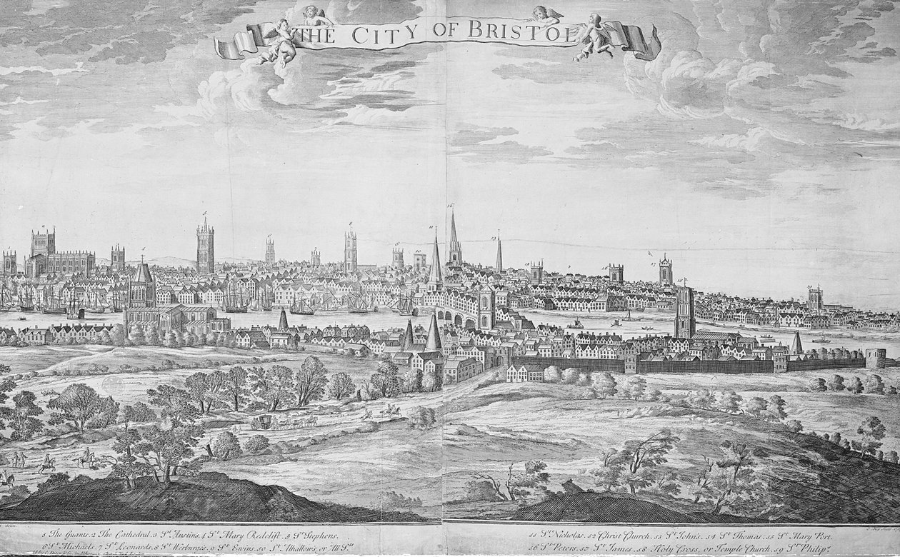 The City of Bristol, 1717 by Johannes Kip