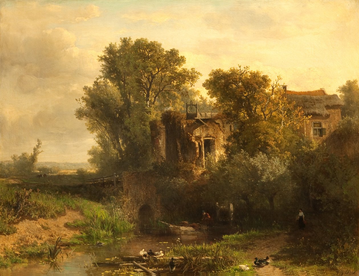 A Dutch Landscape by Johannes Warnardus Bilders