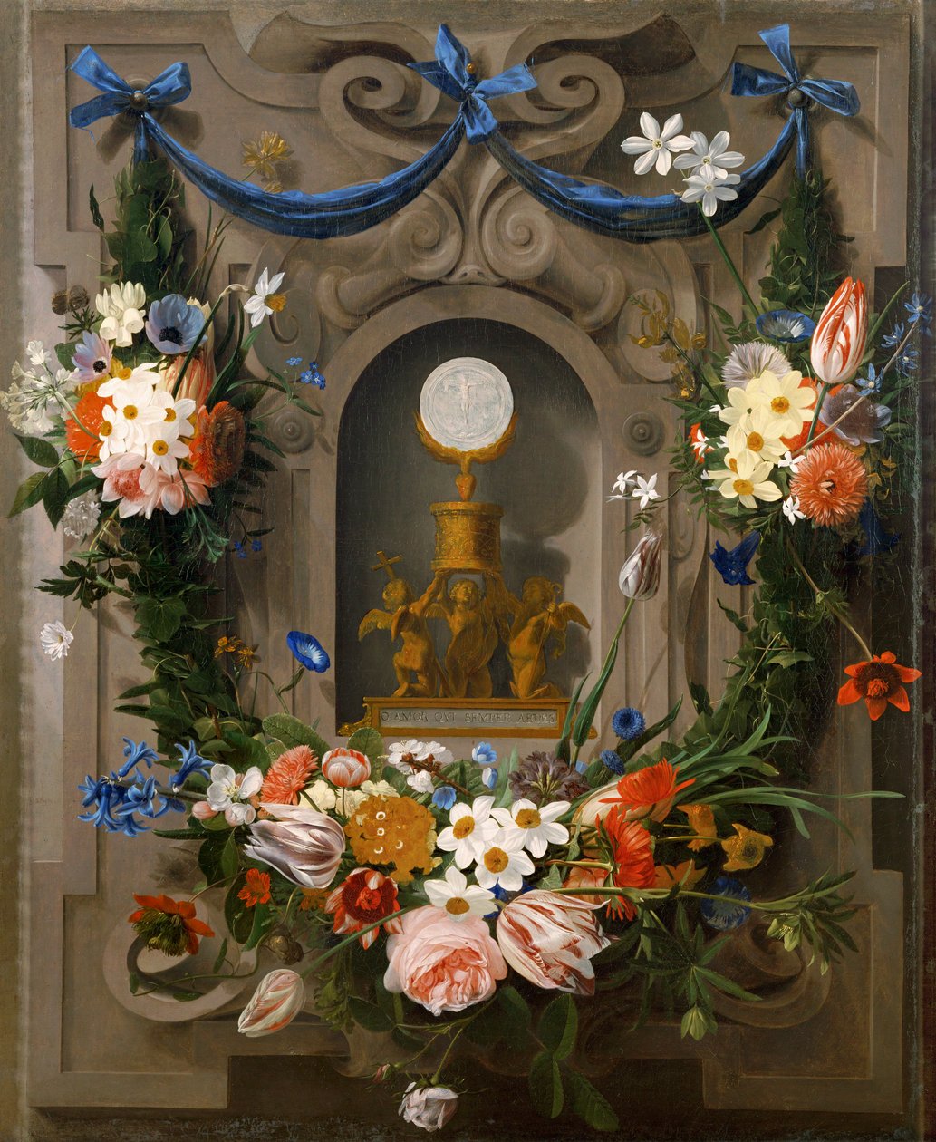 The Eucharist Surrounded by Flowers by Johannes Antonius van der Baren