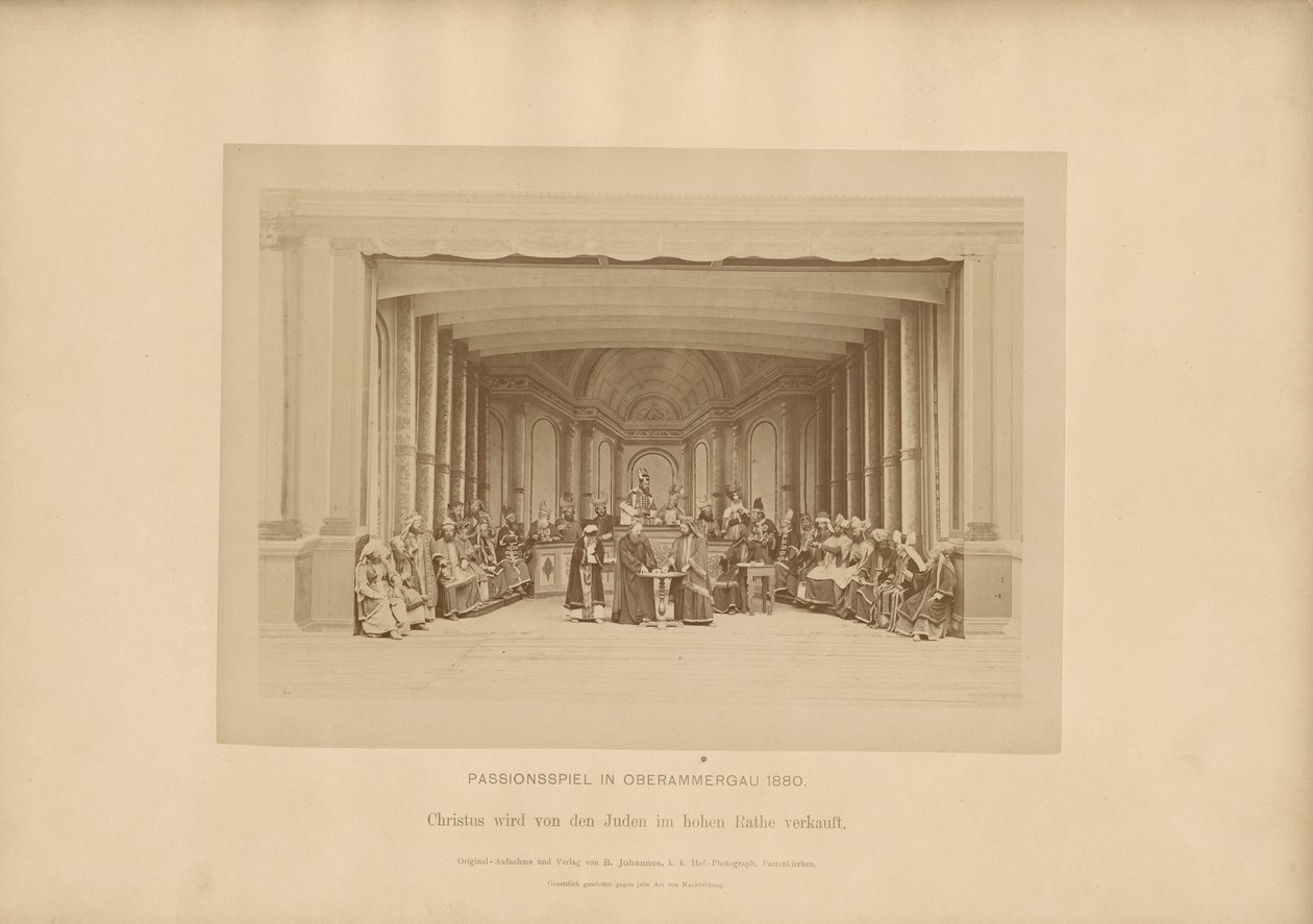 Passion Play of Ober-Ammergau - Christ is Sold by the Jews in the High Council by Johannes Bernhard