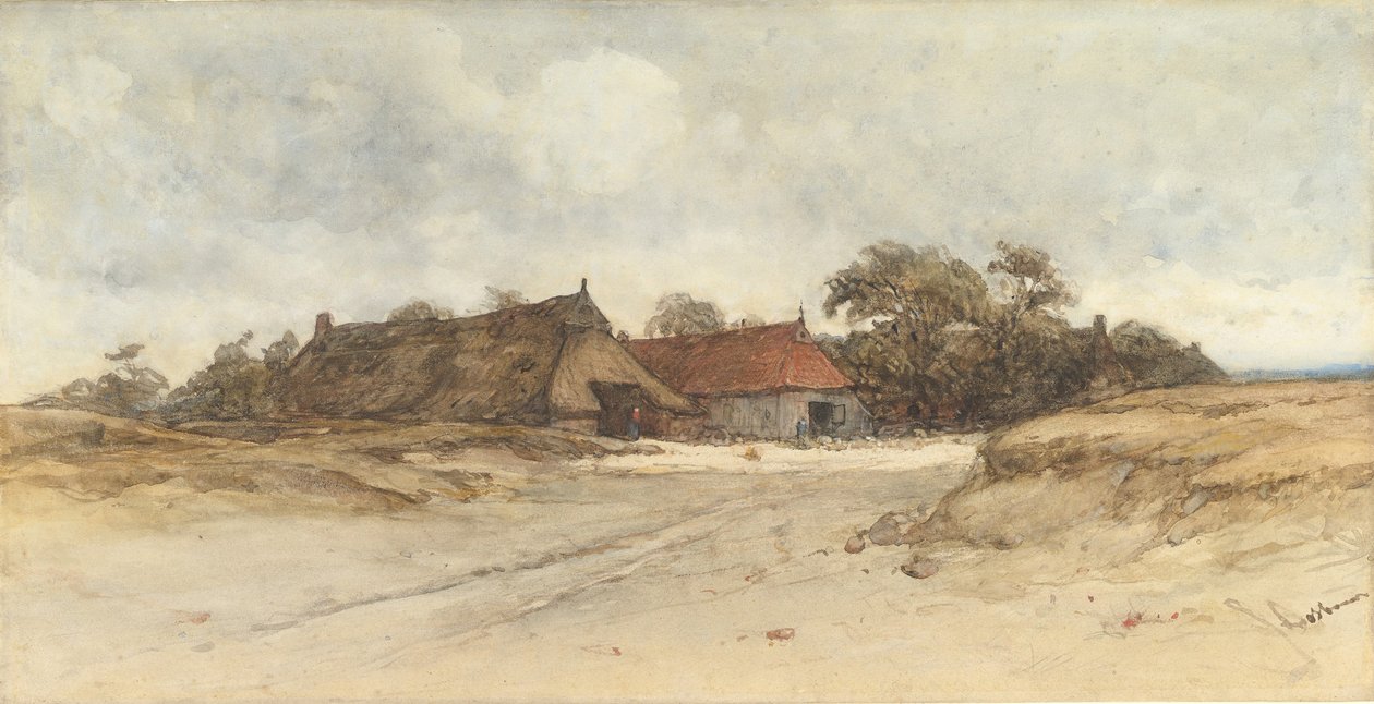 Farmhouses, 19th century by Johannes Bosboom