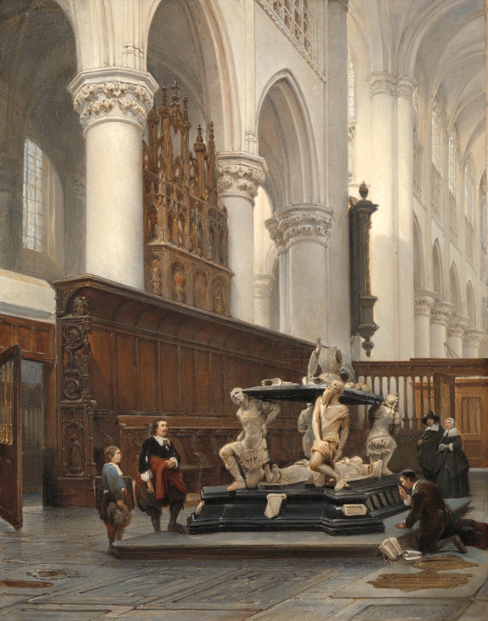 The Choir of the Church of Our Lady in Breda with the Tomb of Engelbert II of Nassau by Johannes Bosboom