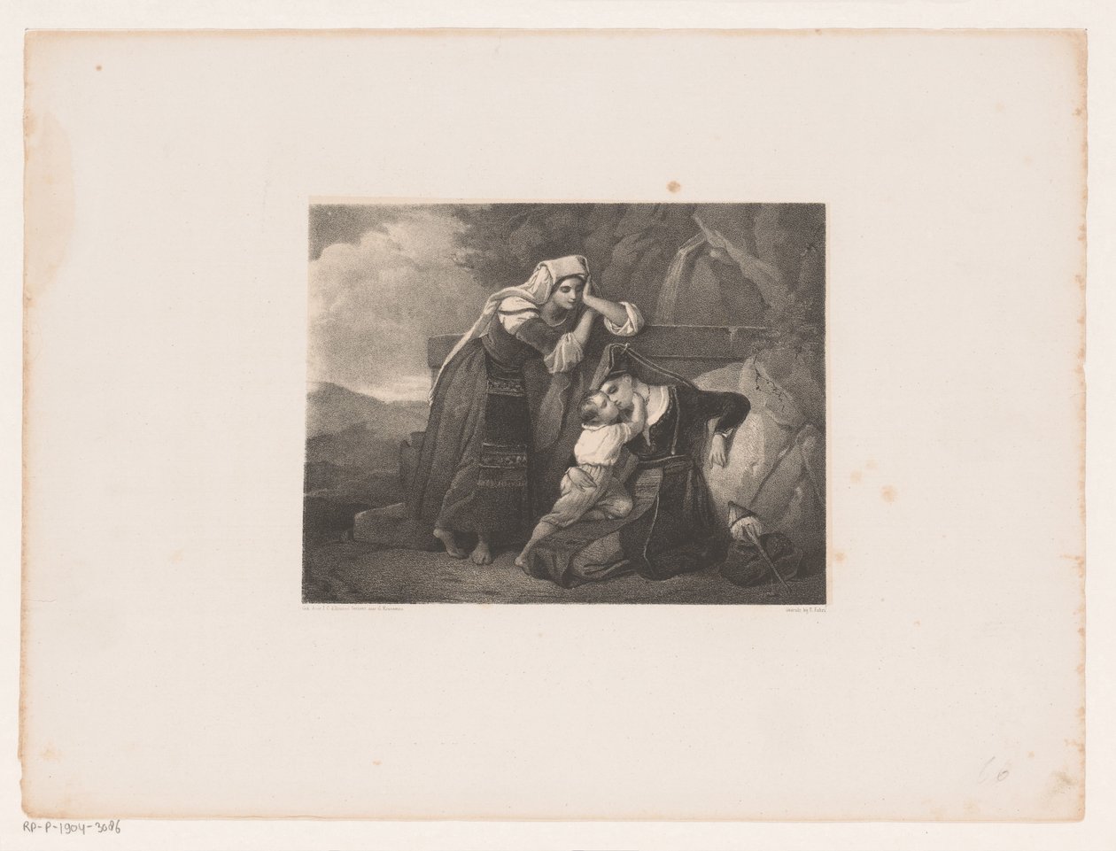 Italian Women and a Child at a Well by Johannes Christiaan d