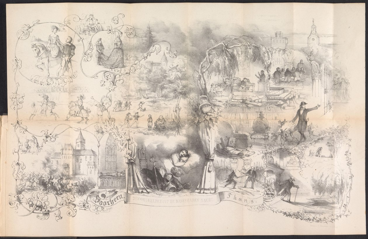 Caricature in Leiden Student Almanac, 1856 by Johannes Christiaan d