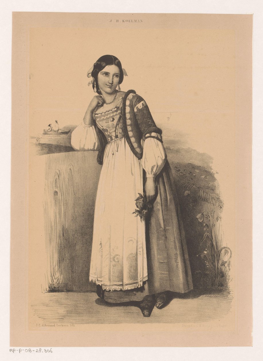 Woman in Italian Costume by Johannes Christiaan d