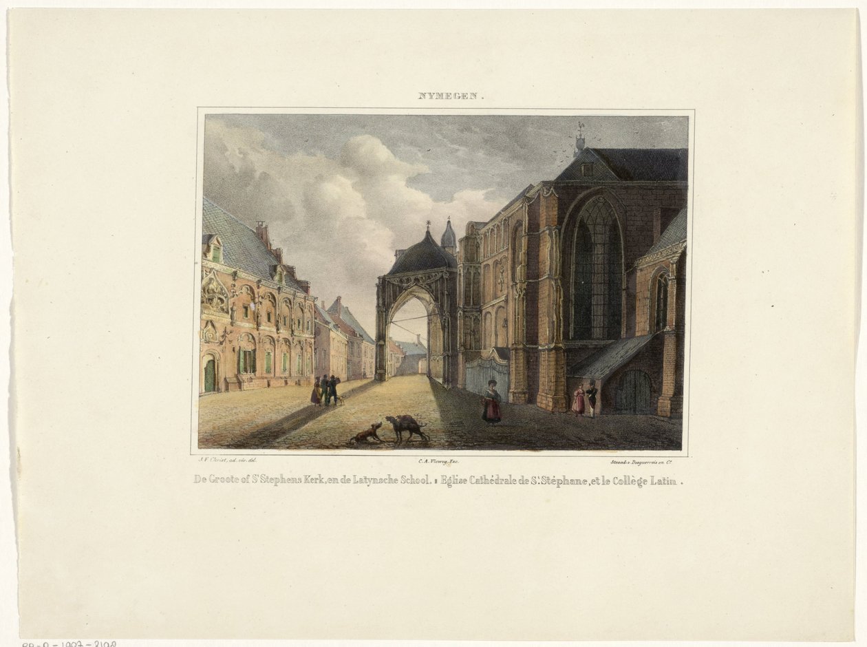 View of the Stevenskerk and the Latin School in Nijmegen by Johannes Franciscus Christ