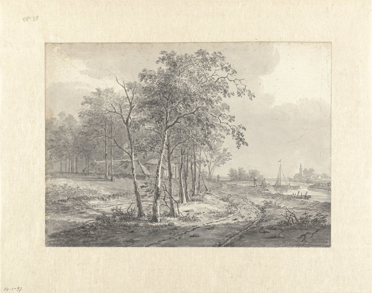 Landscape with a Road Along a Water by Johannes Franciscus Christ