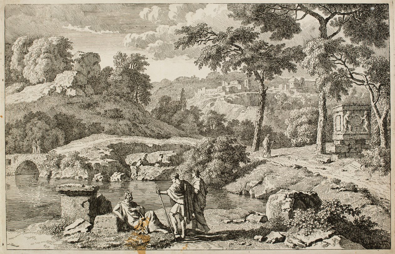 Arcadian Landscape with Ruins by Johannes Glauber
