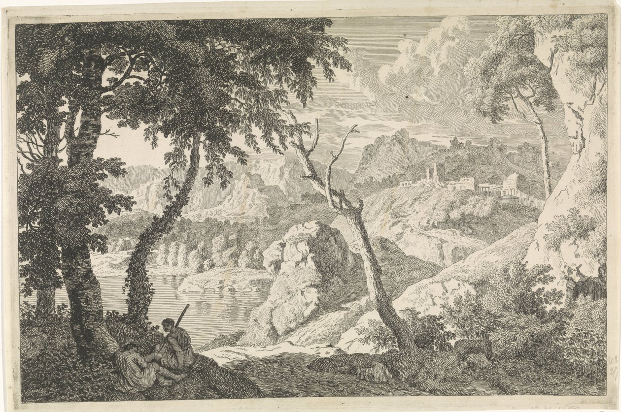 Arcadian Landscape with Two Shepherds (Arcadian Landscapes) by Johannes Glauber