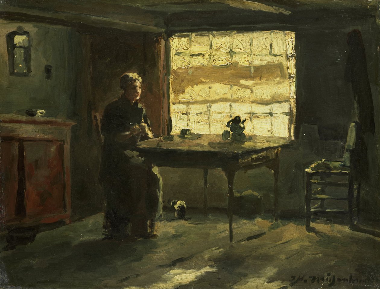 Farmhouse Interior by Johannes Hendrik Weissenbruch