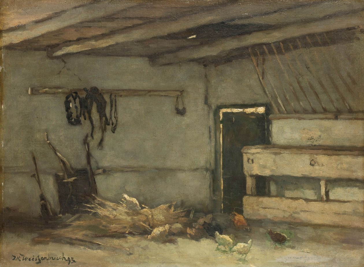 Interior of a Stable by Johannes Hendrik Weissenbruch