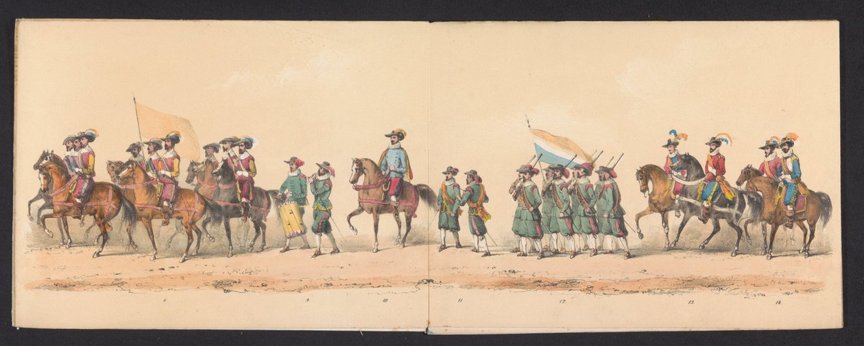 Historical Parade by Students of the Groningen University, 1850 (plate 2) by Johannes Hermanus van de Weijer