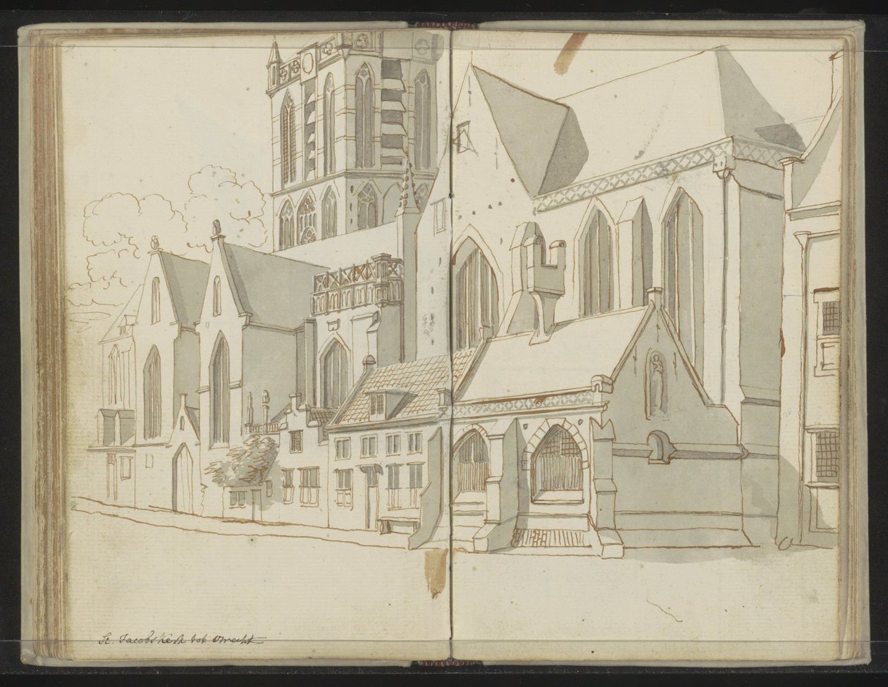 Right Facade of the Jacobikerk in Utrecht by Johannes Huibert Prins