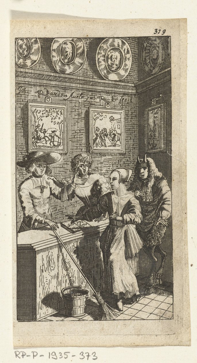 Caricature for Simon de Vries, Seven Devils Ruling and Serving the Modern Maids, Amsterdam, 1682 by Johannes Jacobsz van den Aveele